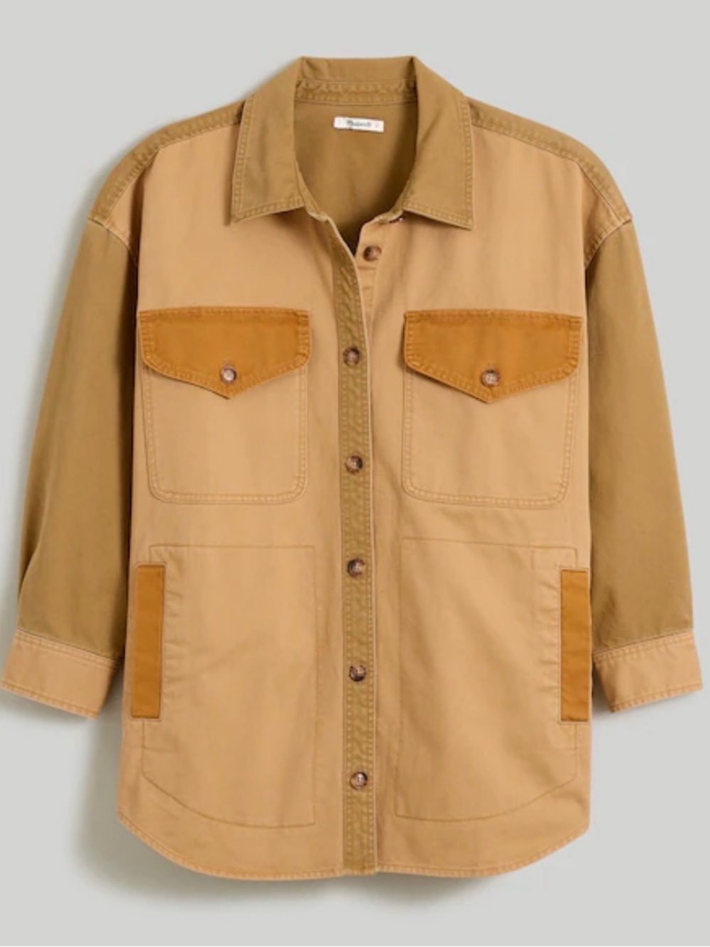 Madewell Oversized Cargo-Pocket Shirt Jacket in (Re)generative Chino